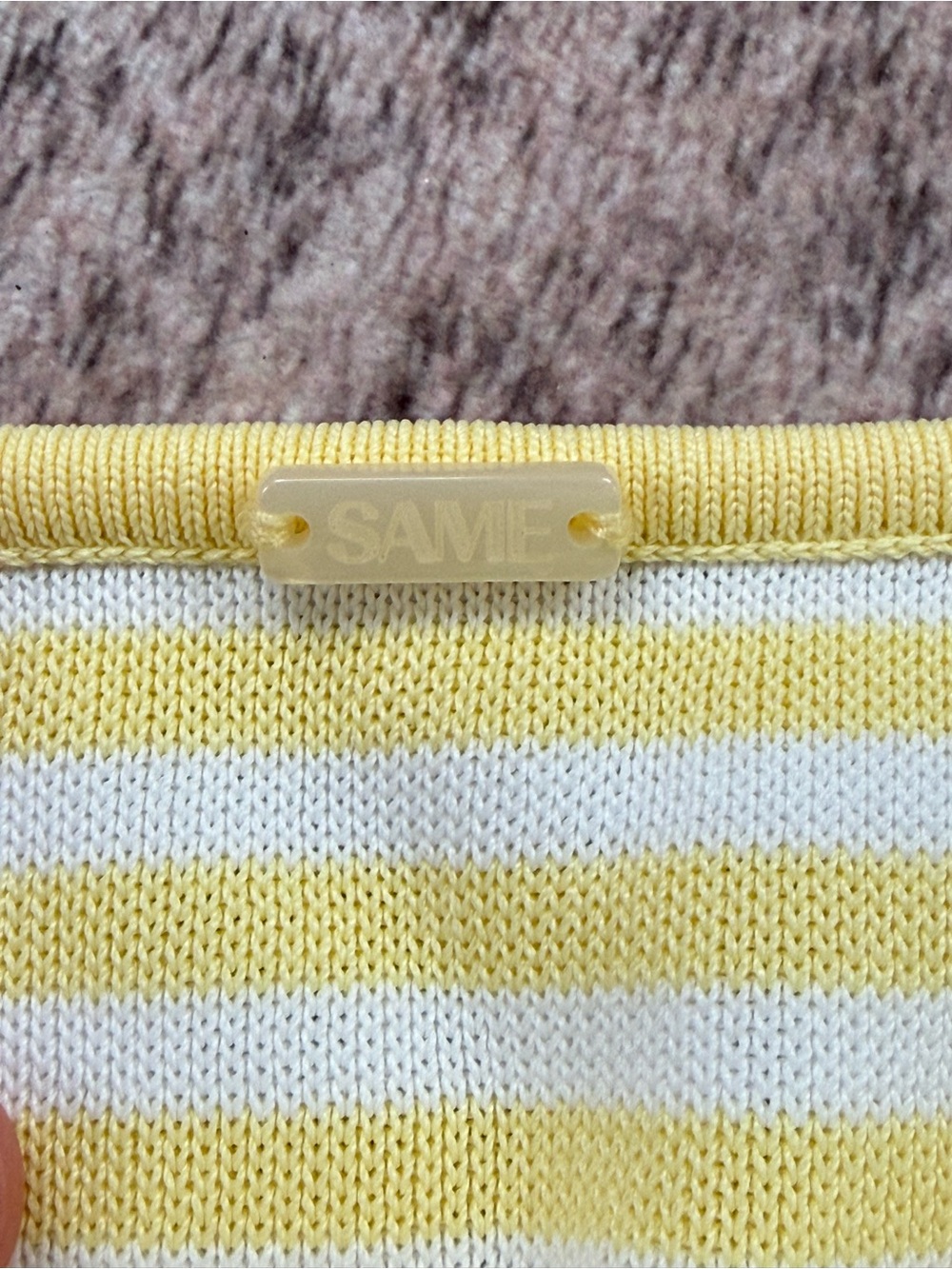 Same RUFFLE HEM STRAPLESS
MINI DRESS
Butter Yellow Stripe - Picture 5 of 6